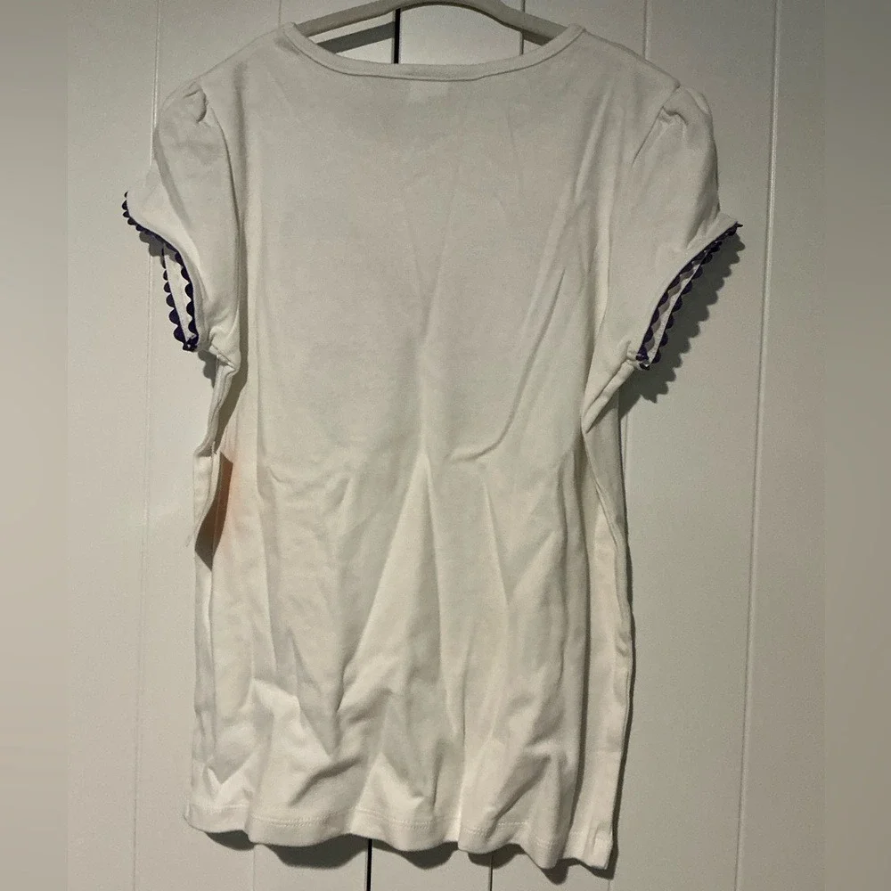 Girls‎ Embroidered Letter Tulip Top - White Butterfly Kids Top